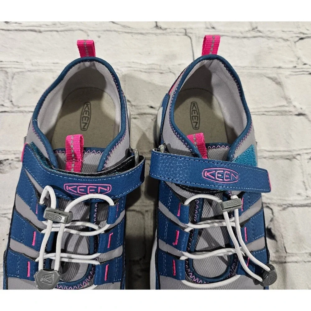 Keen Knotch Hollow Trail Hiking Water Shoes Lace Lock Blue Grey YOUTH SIZE 5